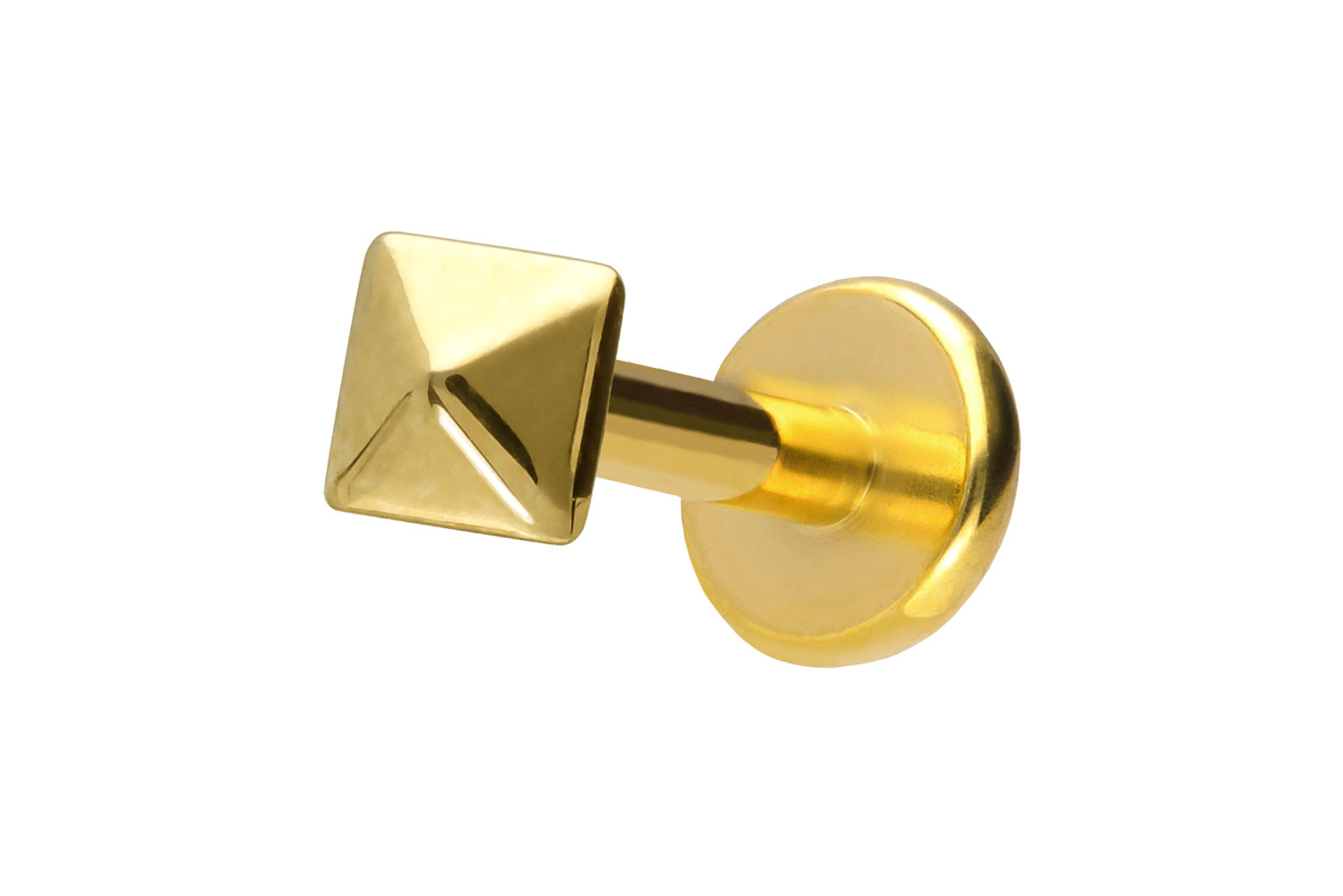 Titan Labret Piercing mit Push Fit PYRAMIDE